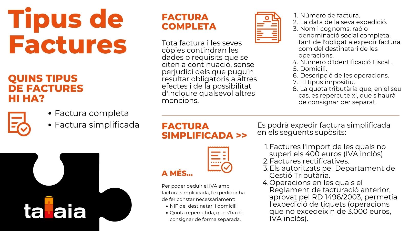 Tipos de facturas